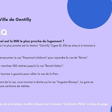 Appartement Cosy Au Calme, Proche De Paris Et Du Rer B Gentilly Eksteriør billede