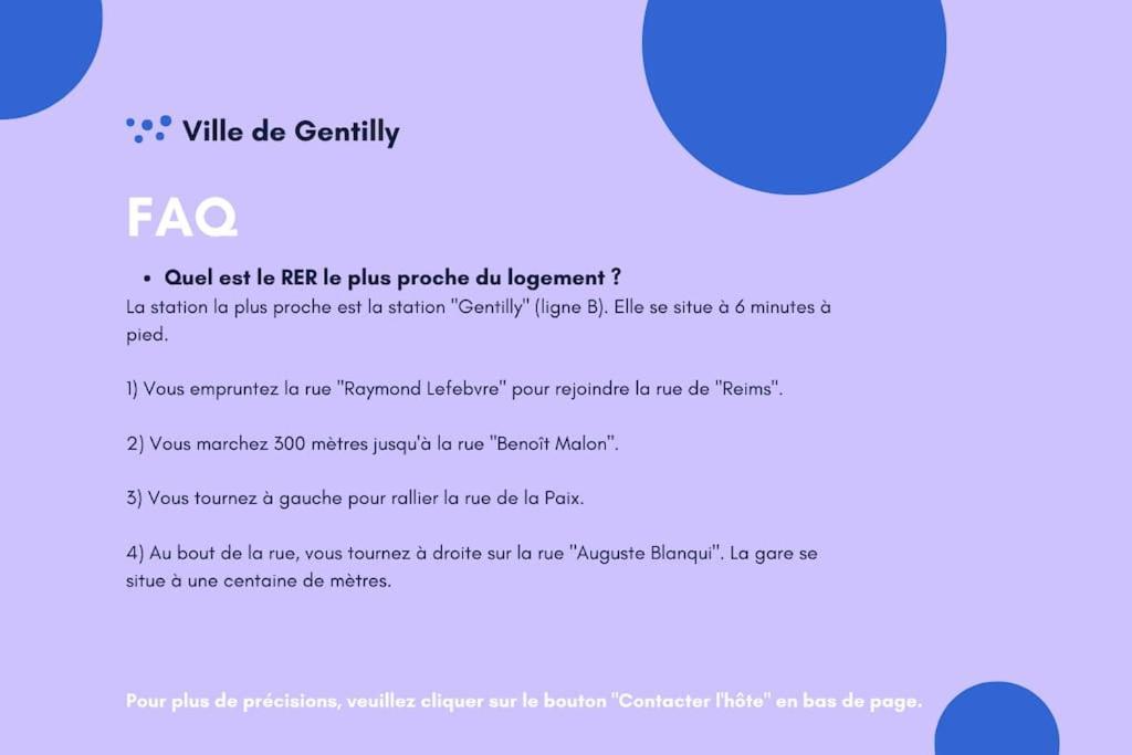 Appartement Cosy Au Calme, Proche De Paris Et Du Rer B Gentilly Eksteriør billede